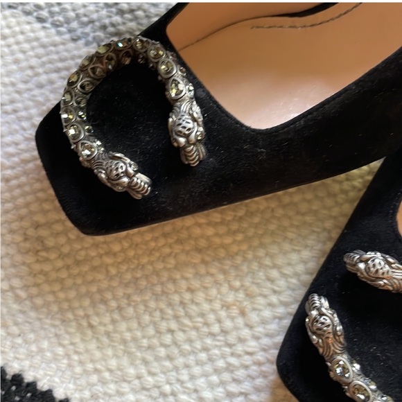 ⚡️Gucci Dionysus Square Toe Suede Leather Crystal Heels - Picture 10 of 10